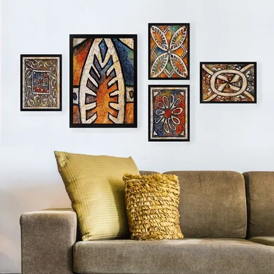 Obrázok produktu pre Wallity, SET_057- LUL1176, farebný, výtlačky na plátne, 24 x 29 cm, 100% MDF (hrúbka: 2 cm)