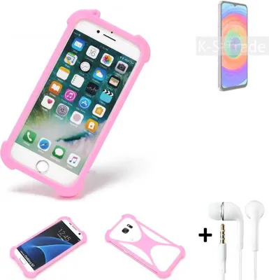 Produktbild von K-S-Trade Bumper + Kopfhörer kompatibel mit Ulefone Note 14 Handy Hülle Schutzhülle Silikon Schutz Hülle Cover Case Silikoncase Silikonbumper TPU