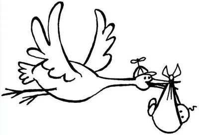 Produktbild von Holzstempel - Storch & Baby