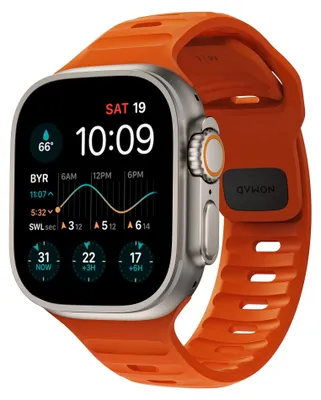 Image de Nomad Sport Bracelet Étanche 45/46/49mm – Caoutchouc Fluoroélastomère FKM – Canaux de Ventilation Intérieurs – Résiste à une Force Latérale de Glissement de 5 à 20 kgf - Orange