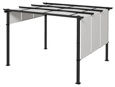 Produktbild von Markise Sonnenschutz. Pergola, wetterbeständig, inkl. Befestigungsmaterial, 3 x 3,5 m, Dunkelgrau