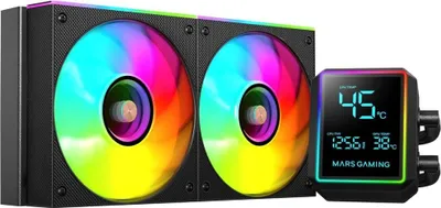 Produktbild von Mars Gaming ML-LCDPRO240, All-in-One-Flüssigkeitskühler, 12 cm, Schwarz