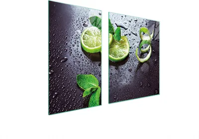 Produktbild von Herdabdeckplatten 2 teilig 100x52 Glaskeramikkochfeld Abdeckung Glas Schneidebrett Limette Grün