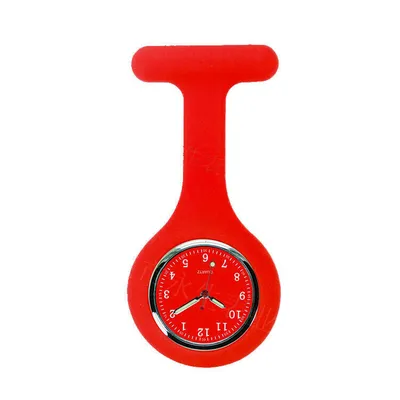 Produktbild von Nurse Watch Schwesternuhr Silikon Krankenschwesternuhr Pulsuhr Kitteluhr Pflege Rot ganzfarbig ,#6