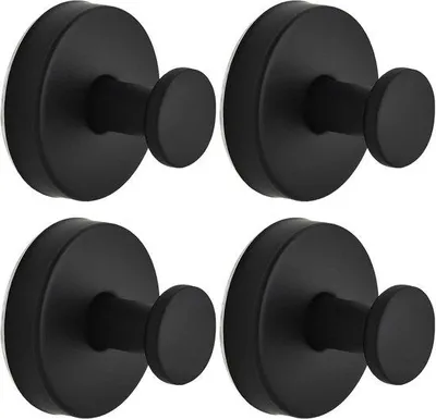 Produktbild von Famanu Set von 4 schwarzen Saugnaphaken – Handtuchhalter ohne Bohren