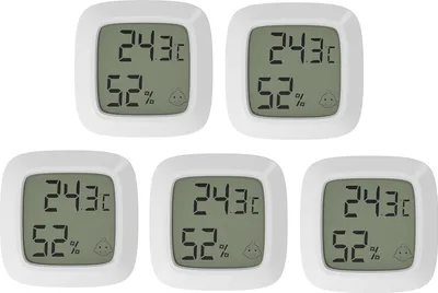 Obrázek produktu pro 5X Mini LCD digitální teploměr Vlhkoměr Přesný monitor vlhkosti Stolní nástěnný magnetický termo-vlhkoměr pro dětský pokoj Obývací pokoj Kancelářská lednice