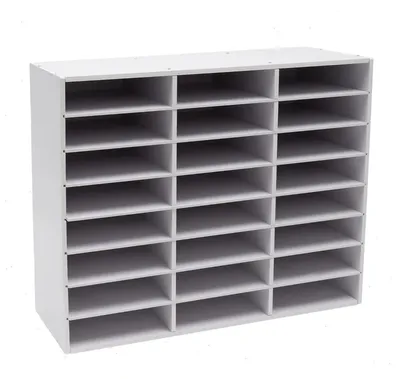 Immagine prodotto di Organizzatore per documenti - Scaffale divisorio per scrivania - 24 scomparti in PVC - Porta posta e riviste - Ideale per ufficio, casa e scuola - Bianco