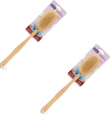 Produktbild von 2 St. Badebürste Holz mit Handschlauf Rückenbürste Saunabürste
