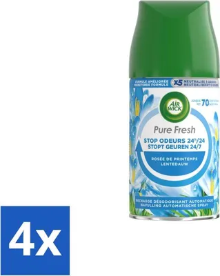 Zdjęcie produktu dla Air Wick – wkład uzupełniający – Freshmatic Pure Spring Dew – 250 ml – opakowanie ekonomiczne – 4 sztuki