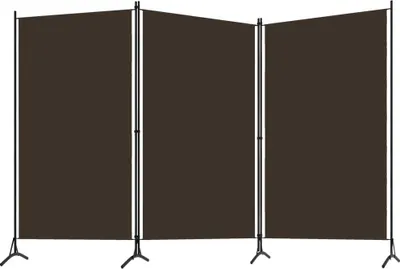 Image de vidaXL Séparation de pièce en 3 parties, brun 260x180 cm