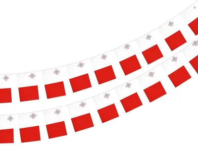 Malta Wimpelkette 11,4 m, 40 Flaggen 14x21 cm, Polyester
