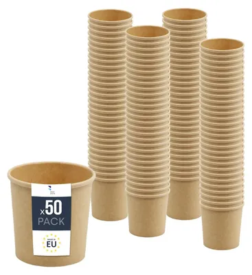 Produktbild von BenBow Einwegbehälter aus Kraftpapier ohne Deckel 50 x 350 ml