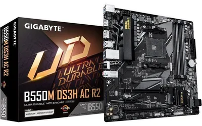 Obrázek produktu pro Základní deska, GIGABYTE B550M DS3H AC R2, Micro-ATX, čipset AMD B550, DDR4, PCIe 4.0, WiFi AC