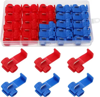 Produktbild von 50 Stück Abzweigverbinder, Stromdiebe Schnellverbinder, Kabelabzweiger Quickverbinder, Klemmverbinder Schnellabzweiger (25 Stück Rot, 25 Stück Blau)