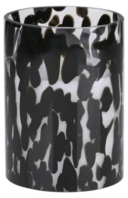 LED-Kerze Ø 9 x 12 cm, Timer, flackernde Flamme, schwarz