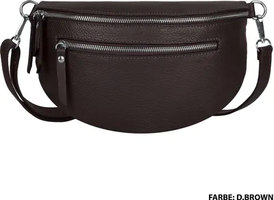 Produktbild von Bauchtasche (7711) Umhängetasche Crossbody-Bag Hüfttasche Kunstleder Italy-Design D.BROWN