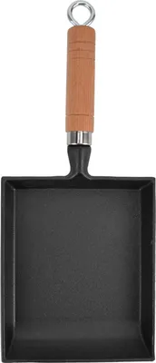 Obrázek produktu pro 15,5 cm silná pánev s dřevěnou rukojetí z litiny, plochá pánev na palačinky do kuchyně