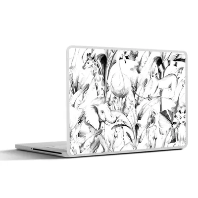 Produktbild von MuchoWow® Laptop Aufkleber Sticker Cover Aquarellieren - Tiere - Pflanzen - Dschungel - Jungen - Mädchen - Kinder 30x22 cm - Laptop-Sticker