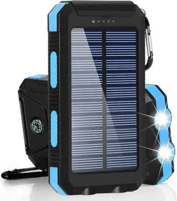 Produktbild von Solar Powerbank 30000mAh Wireless Power Bank mit USB/Type C Ausgängen, 3A-Schnellladung und LED-Lampe, Tragbares Outdoor Wasserdichtem Powerbank Solar