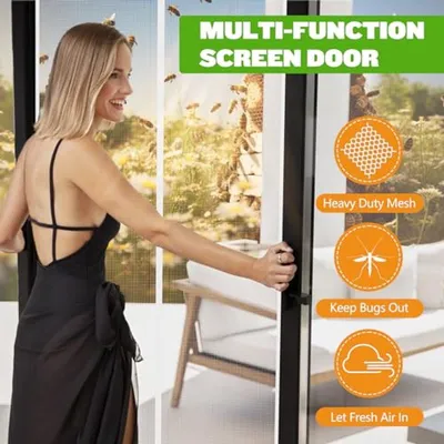 Magnetisches Fliegengitter für Türen und Fenster - Einfache Montage ohne Bohren, 110 x 220 cm