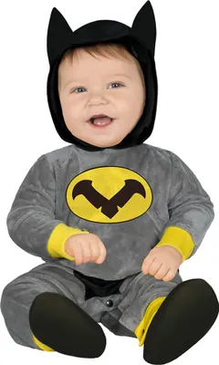 Produktbild von Superheld Abenteuerfigur Overall Katze Fledermaus Comic Cape Kostüm Grau Gelb Kapuze Karneval Fasching Heldenreise Kapuzenoutfit Baby Comicfigur Held Abenteuer, Größe: 74/80 Farbe: Grau