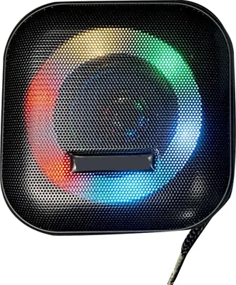 Zdjęcie produktu dla Głośnik Bluetooth LED Ambient Light Głośny wodoodporny subwoofer IPX4 Przenośny głośnik podróżny na kemping czarny