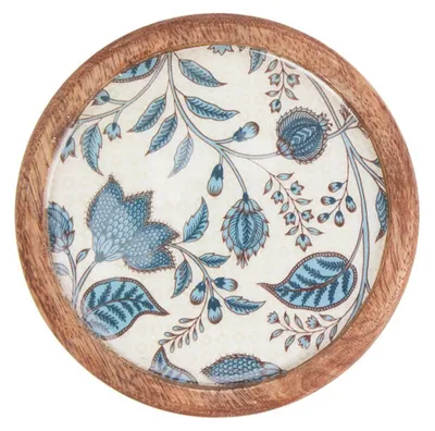 Produktbild von Excellent Houseware | Glasuntersetzer - Getränkeuntersetzer - 4er Set - aus Mangoholz - Tassenuntersetzer - geblümt - Praktisch