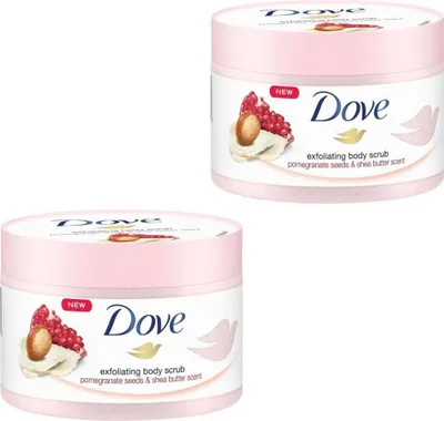 Produktbild von 2x 225 ml Dove Dusch Peeling Granatapfel&Sheabutter