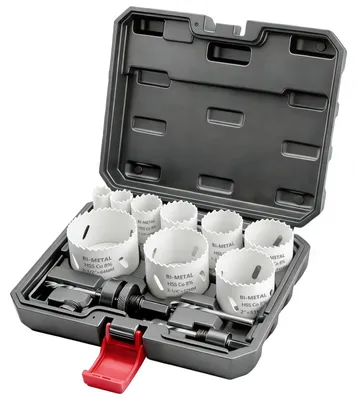 Immagine prodotto di Set di seghe a tazza bimetalliche, 15 pezzi, da 19 a 64 mm, per metallo, legno e plastica