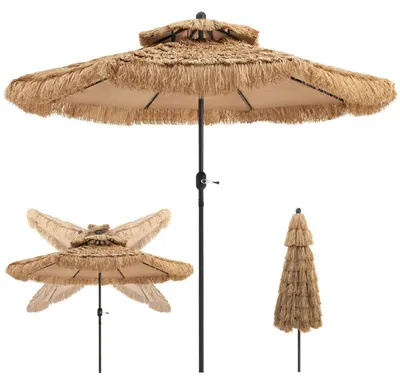 Produktbild von Sonnenschirm Strandschirm 270 cm Reisstrohoptik mit Lüftung