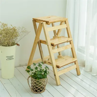 Produktbild von Faltbare Holzleiter-Hocker