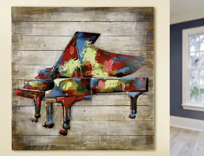 Produktbild von Gilde Metall Bild "In Concert" auf Holz (BxHxT) 80 x 80 x 6 cm Handarbeit, Kunstobjekt "GILDE GALLERY"