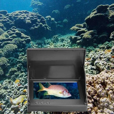 Image de Écran ultra-lumineux de 4,3 pouces + caméra HD à monture F + caméra sous-marine avec écran IPS et portée de 15 mètres, objectif de vision nocturne infrarouge étanche à ultra-grand angle de 220°, pour la pêche sur glace et la pêche en lac.