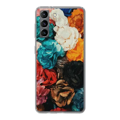 Produktbild von MuchoWow® Handyhülle Schutzhülle Hülle für Samsung Galaxy S21 Wand - Rosen - Abstrakt Silikon Softcase Handy Hülle - Softcase