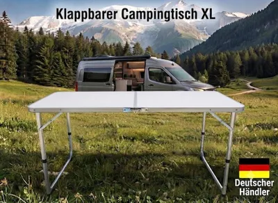 Produktbild von Campingtisch COMPACT Weiß Klapptisch klappbarer Gartentisch klappbar Tisch