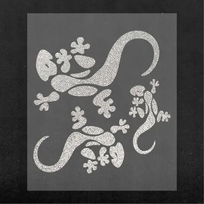 Produktbild von Sticker Aufkleber Gecko Silber 14 x 16 cm