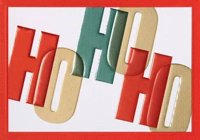 Produktbild von Weihnachten Prisma unverpackte Weihnachtskarte mit Umschlag HOHOHO mit Blindprägung