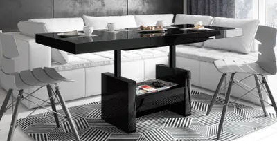 Produktbild von Design Couchtisch Tisch HLU-111 Schublade höhenverstellbar ausziehbar Esstisch