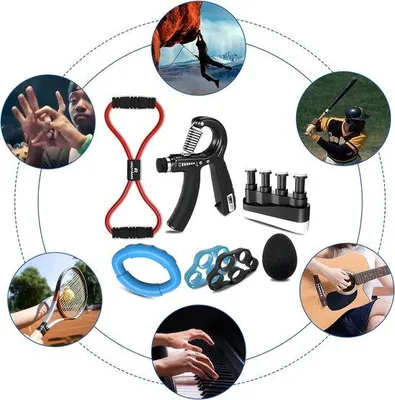 Produktbild von Famanu Handtrainingsgerät zur Stärkung der Griffkraft - Set mit 8 Teilen