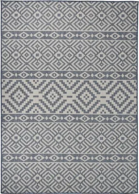 Produktbild von Outdoor-Teppich Flachgewebe 120x170 cm Blau Gestreift