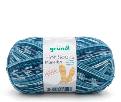 Produktbild von Gründl Hot Socks Manerba, 4-fach, 100 g Petrolblau/Gletscherblau/Natur