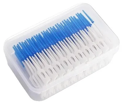 Immagine prodotto di Spazzolini interdentali, setole morbide in silicone, 200 pezzi, blu 150 pezzi