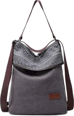 Produktbild von Travistar Damen Canvas Schultertasche Rucksack Vintage Handtasche Hobo Diebstahl Schule Einkauf