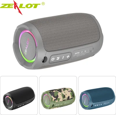 Produktbild von ZEALOT S49 tragbarer Bluetooth-Lautsprecher, BT5.2 | HiFi-Klangqualität | 40 W Leistung | IP67 wasserdicht, unterstützt Aux, FM, TF-Karte, USB, BT-Verbindung, Grau