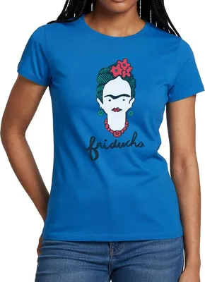 Produktbild von Spreadshirt Frida Kahlo Sketch Friducha Frauen T-Shirt, S, Royalblau