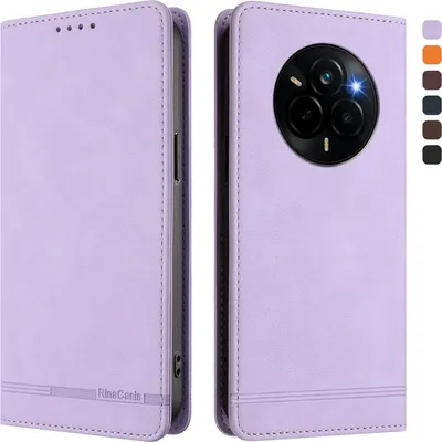 Immagine prodotto di Custodia per Realme Narzo 80 Pro, custodia retro in Finto cuoio flip con supporto e slot per carte di credito Viola