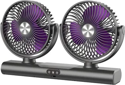 Image de Ventilateur oscillant rechargeable par USB-C, avec 3 modes, pour bureau, couleur noire