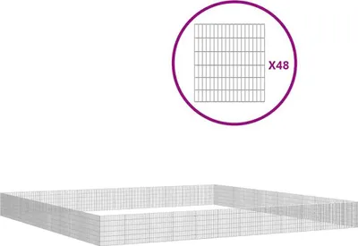 Obrázok produktu pre vidaXL Výbeh pre voľný výbeh 48-dielny 54x60 cm Pozinkované železo