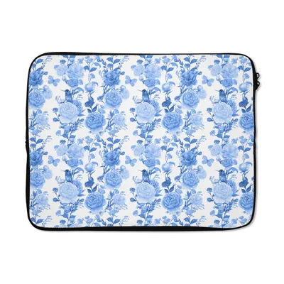Produktbild von MuchoWow® Laptop Hülle 15 Zoll Blumen - Rosen - Blau Laptoptasche - Laptoptasche - Sleeve - Rundum-Schutz