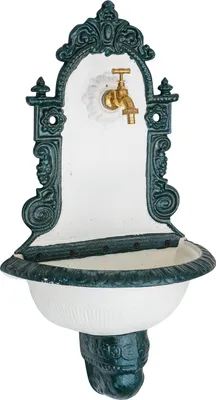 Produktbild von Waschbecken Wandbrunnen Garten Eisen Antik-Stil Brunnen 76cm